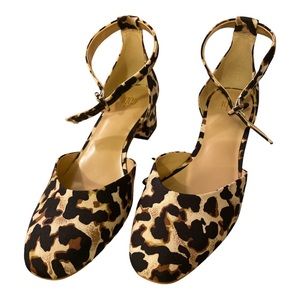 New in the box Cabi block heels animal print ankle straps